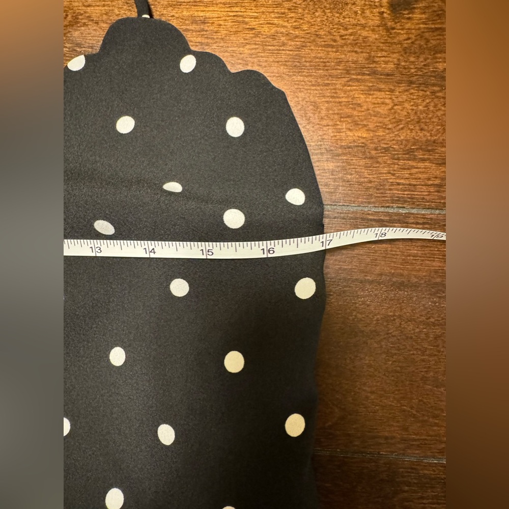 NWOT J. Crew Black and White Polka Dot Scalloped Tank top - Picture 6 of 7